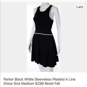 Parker black white dress Size Medium $298 Fall